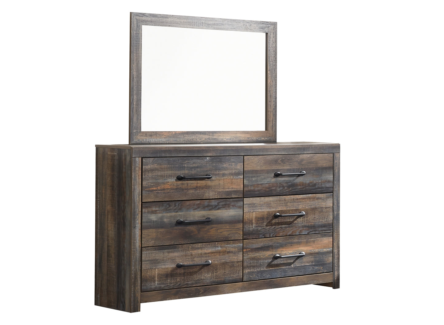 Drystan Full Panel Headboard with Mirrored Dresser, Chest and Nightstand