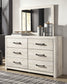 Cambeck Full Panel Bed with Mirrored Dresser