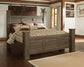 Juararo California King Poster Bed with Mirrored Dresser, Chest and 2 Nightstands