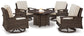 Paradise Trail Outdoor Fire Pit Table and 4 Chairs