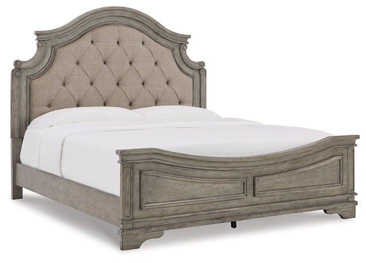 Lodenbay California King Panel Bed with Mirrored Dresser and 2 Nightstands