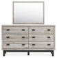 Vessalli Queen Panel Bed with Mirrored Dresser