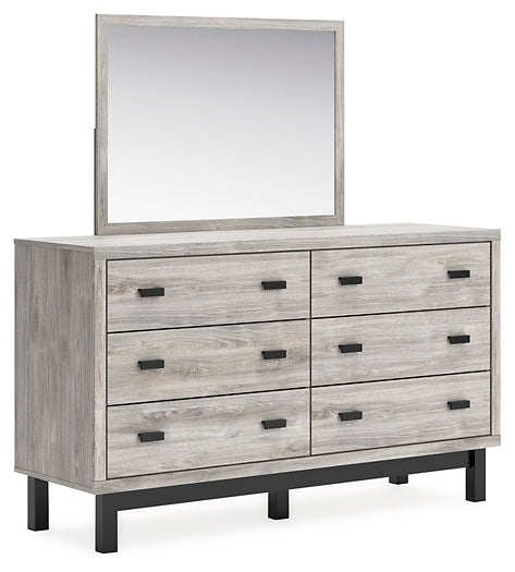 Vessalli King Panel Headboard with Mirrored Dresser, Chest and Nightstand