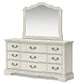 Arlendyne King Upholstered Bed with Mirrored Dresser and 2 Nightstands