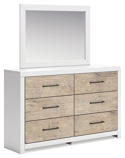 Charbitt Full Panel Bed with Mirrored Dresser and Nightstand