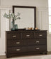 Covetown Queen Panel Bed with Mirrored Dresser