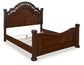 Lavinton Queen Poster Bed with Mirrored Dresser, Chest and 2 Nightstands