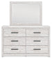 Cayboni Twin Panel Bed with Mirrored Dresser and Nightstand