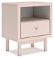 Wistenpine Full Upholstered Panel Bed with Mirrored Dresser and Nightstand