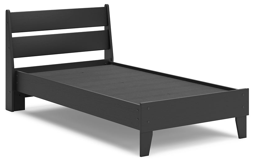 Socalle Twin Panel Platform Bed with Dresser, Chest and 2 Nightstands