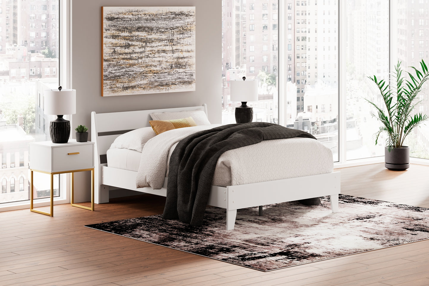 Socalle Full Panel Platform Bed with Dresser, Chest and Nightstand